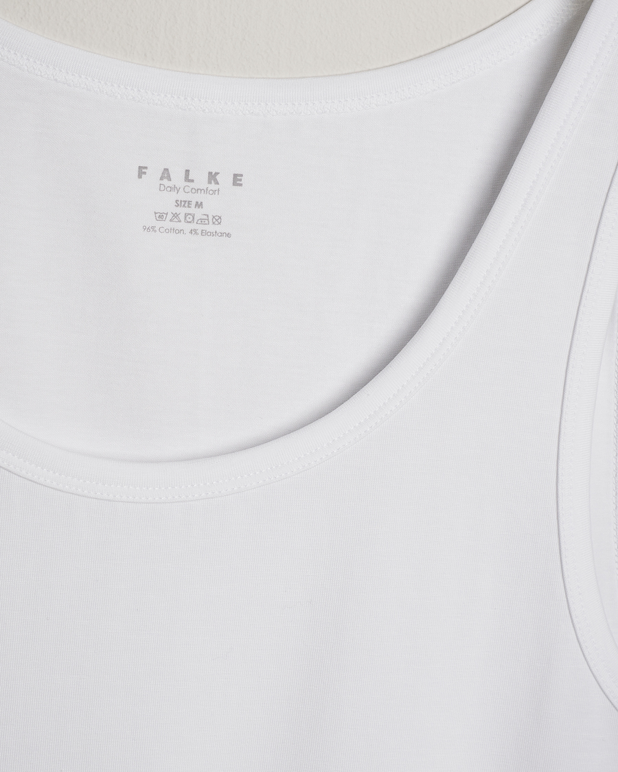 Men | T-Shirts | Falke | 2-Pack Cotton Tank Top White