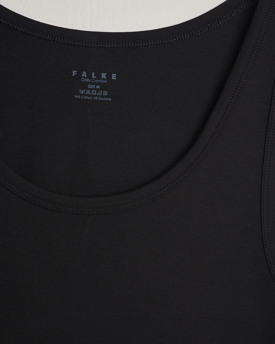 Men | T-Shirts | Falke | 2-Pack Cotton Tank Top Black