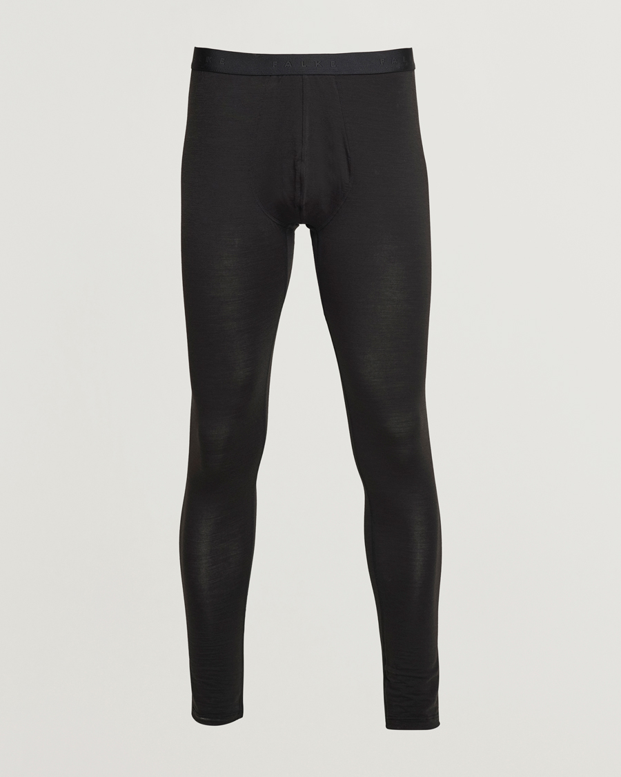 Men | Underwear & Socks | Falke | Clima Wool Long Tights Black