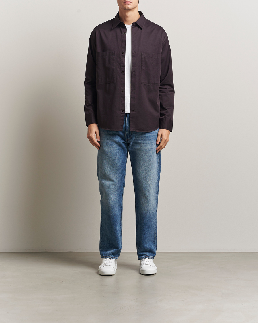 Men | Shirts | NN07 | Freddy Tencel Workwear Shirt Dusky Port