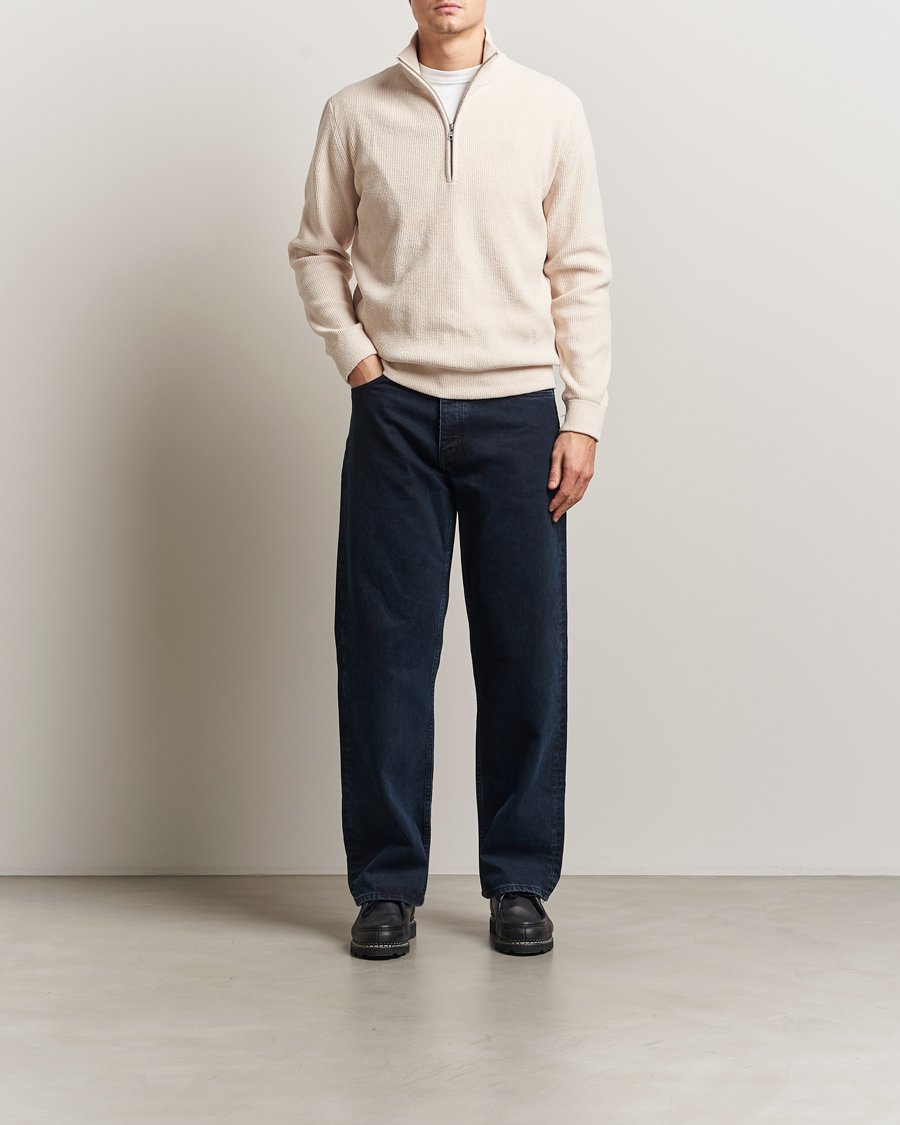 Men | Sweaters & Knitwear | NN07 | Danny Rib Knitted Half Zip Ivory