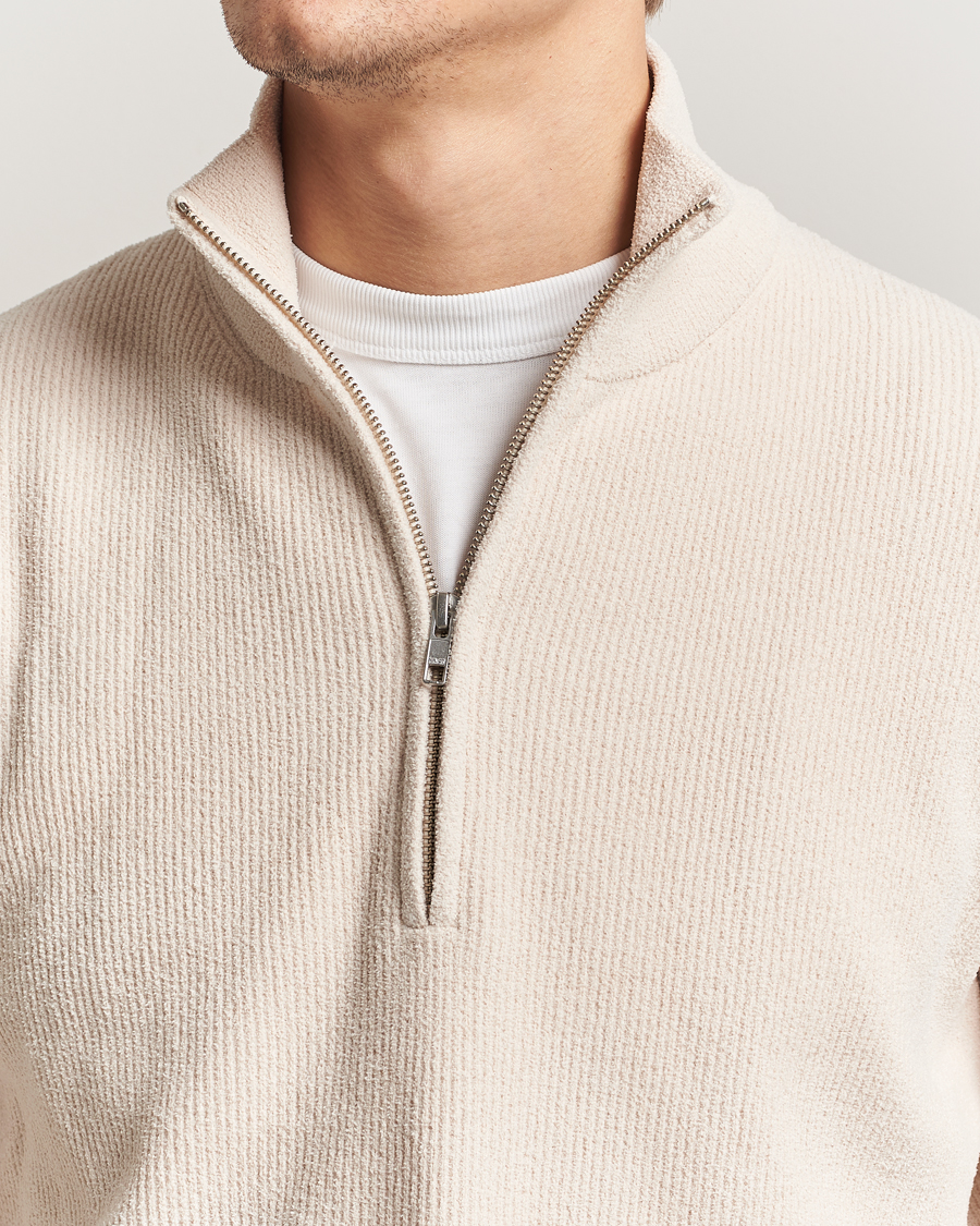 Men | Sweaters & Knitwear | NN07 | Danny Rib Knitted Half Zip Ivory