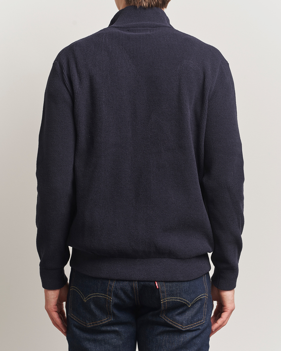 Men | Sweaters & Knitwear | NN07 | Danny Rib Knitted Half Zip Navy Blue