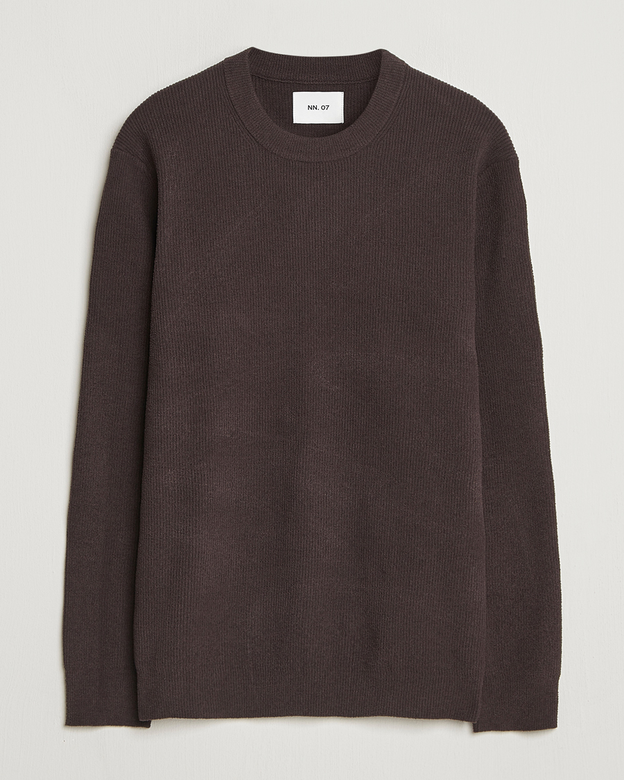 Men | Sweaters & Knitwear | NN07 | Danny Rib Knitted Crew Neck Dusky Port
