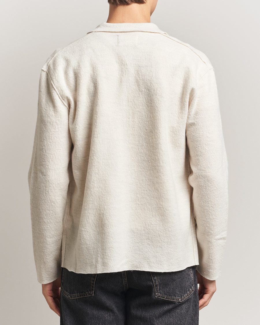 Men | Sweaters & Knitwear | NN07 | Jonas Boiled Wool Full Zip Ivory