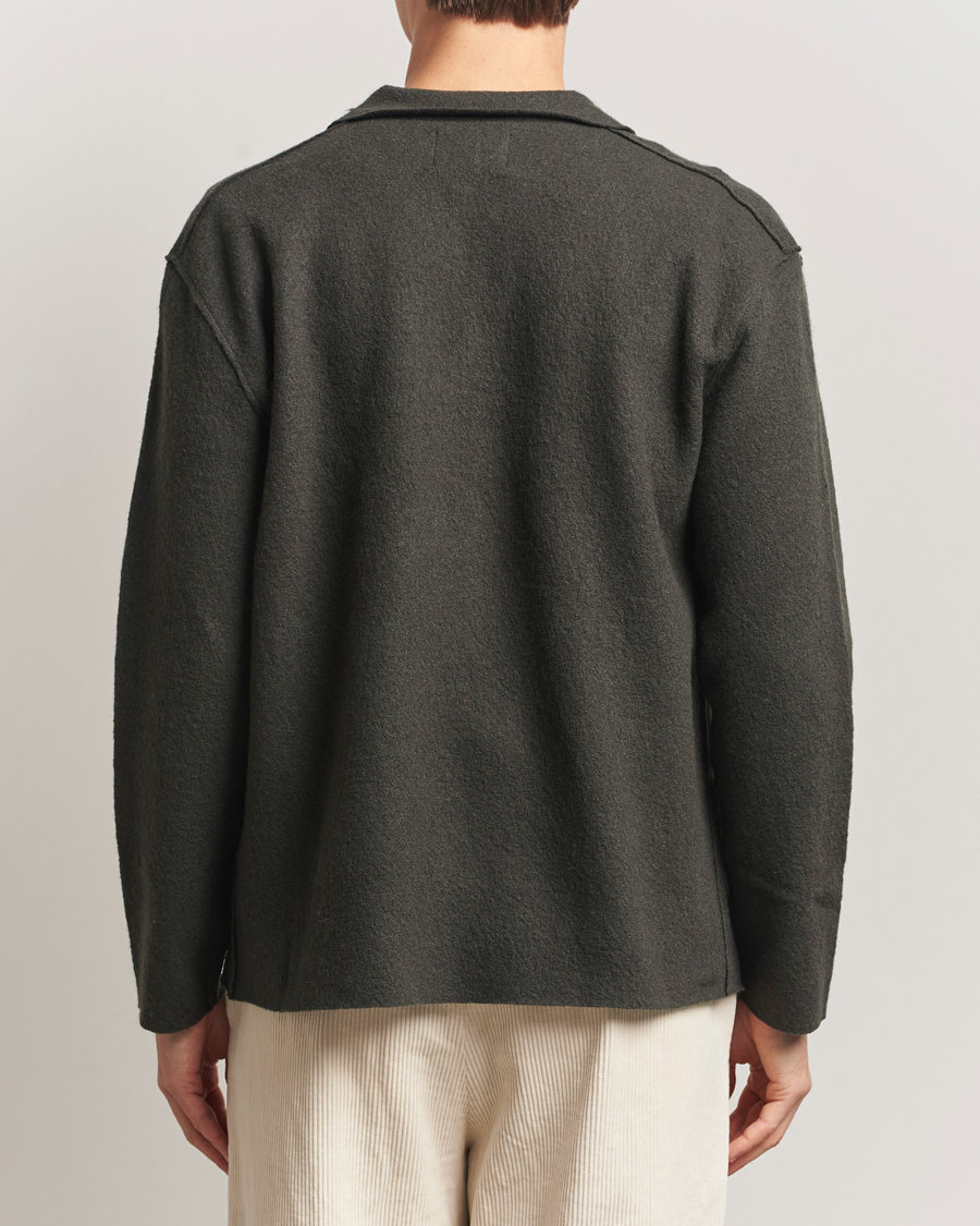 Men | Sweaters & Knitwear | NN07 | Jonas Boiled Wool Full Zip Dark Army