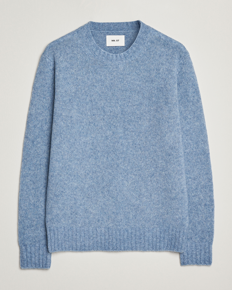 Men | Sweaters & Knitwear | NN07 | Lee Wool Knitted Sweater Denim Blue
