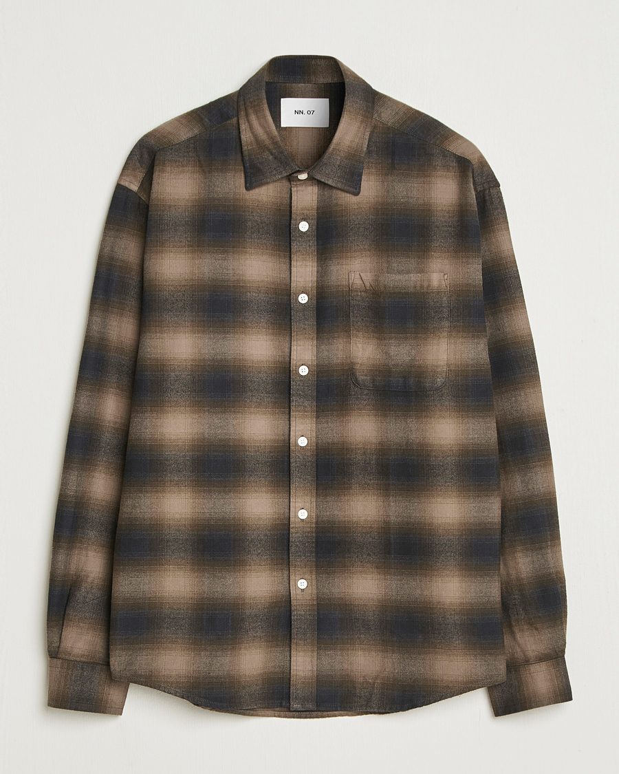 Men | Shirts | NN07 | Deon Flannel Checked Shirt Black/Green