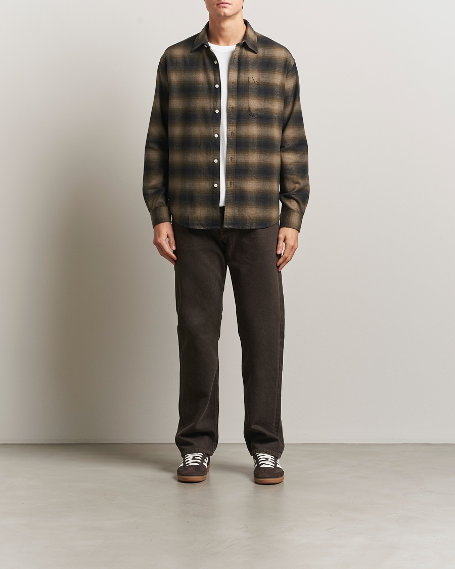 Men | Shirts | NN07 | Deon Flannel Checked Shirt Black/Green