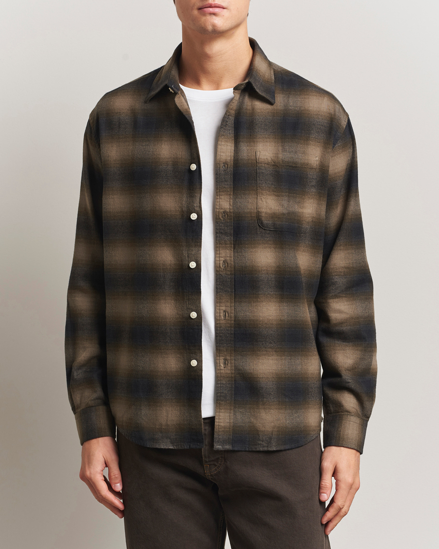 Men | Shirts | NN07 | Deon Flannel Checked Shirt Black/Green