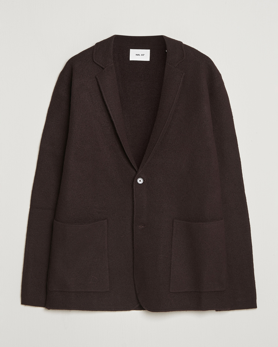 Men | Blazers | NN07 | Lucas Boiled Wool Blazer Dusky Port