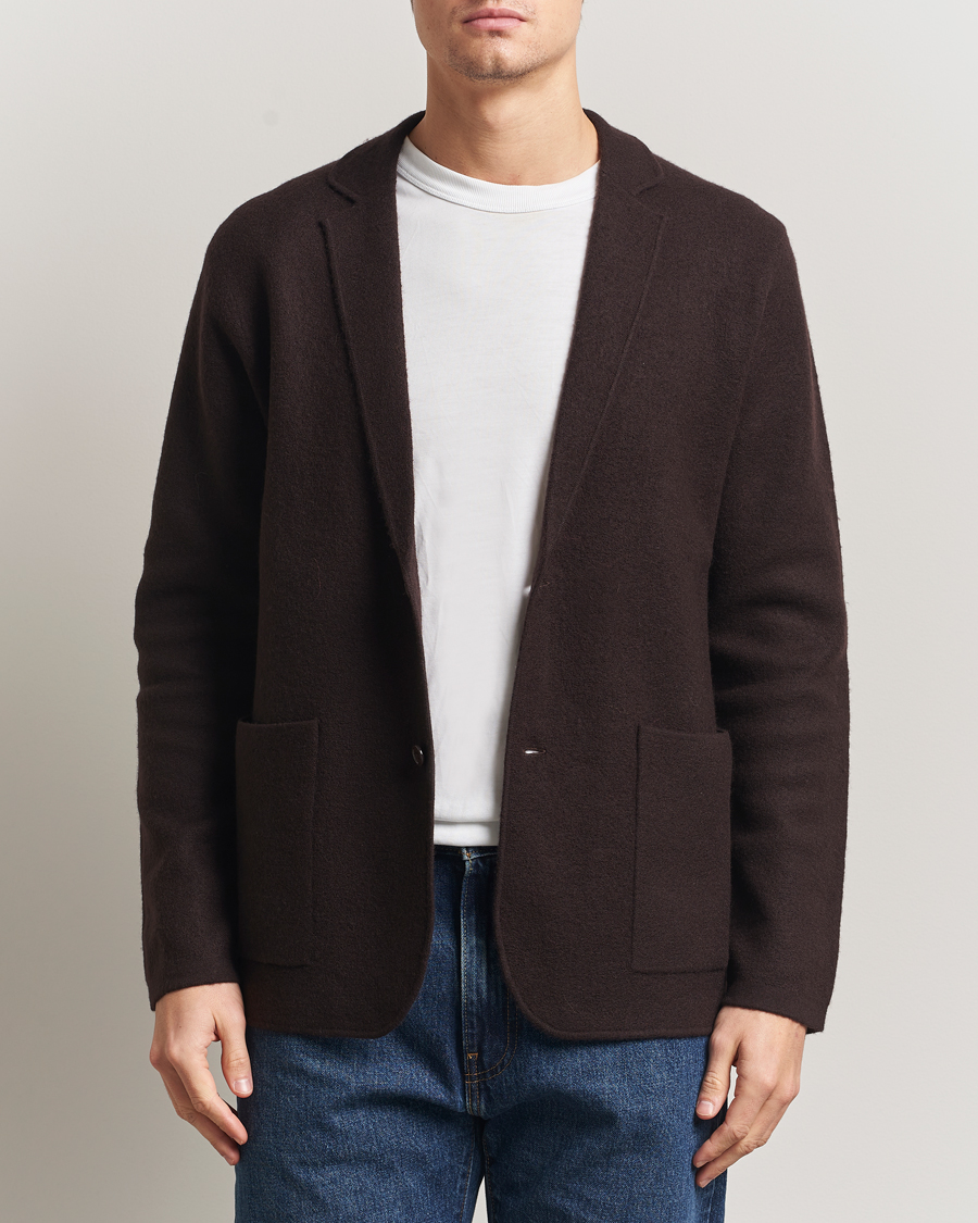 Men | Blazers | NN07 | Lucas Boiled Wool Blazer Dusky Port