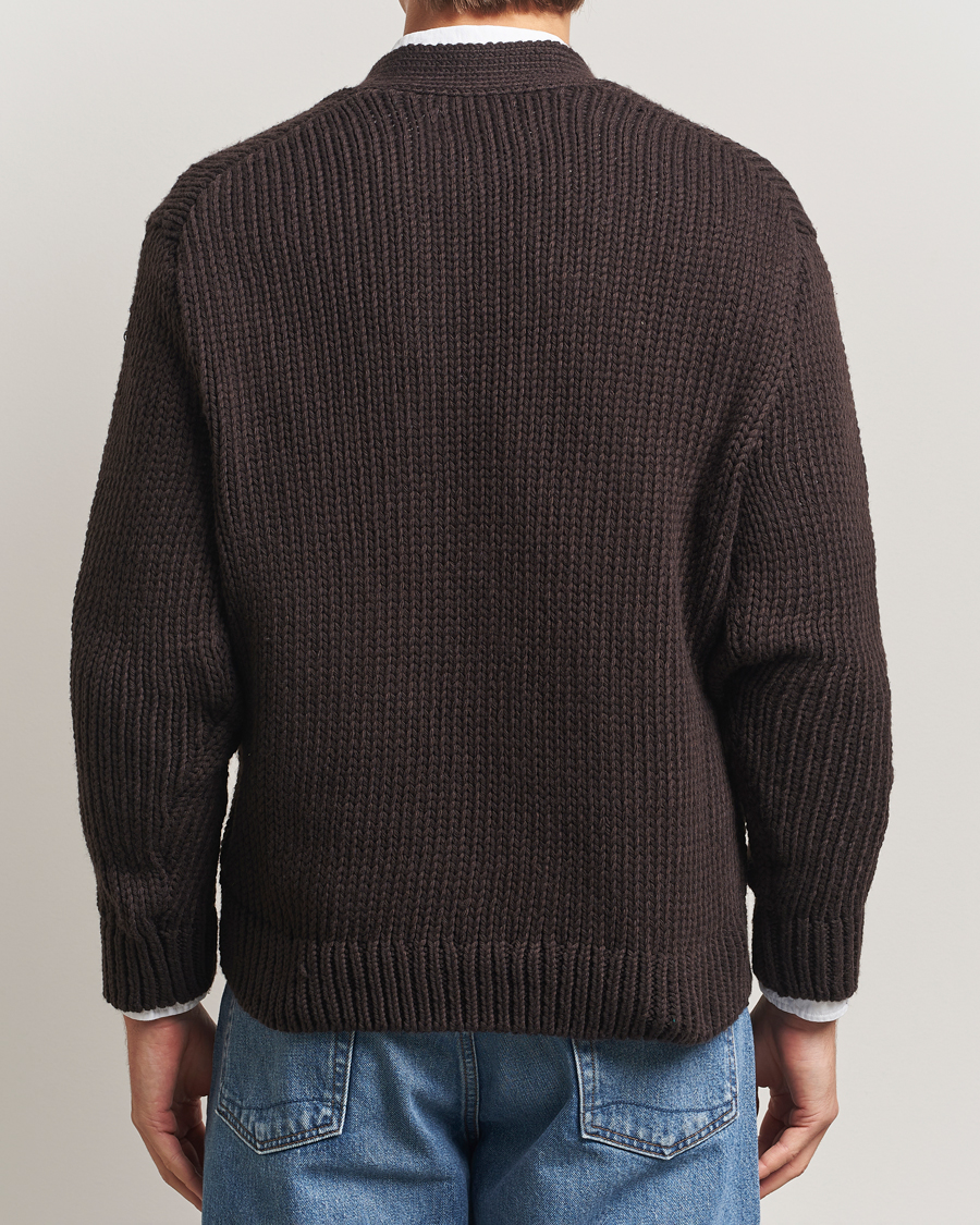 Men | Sweaters & Knitwear | NN07 | Mika Knitted Flower Cardigan Dusky Port