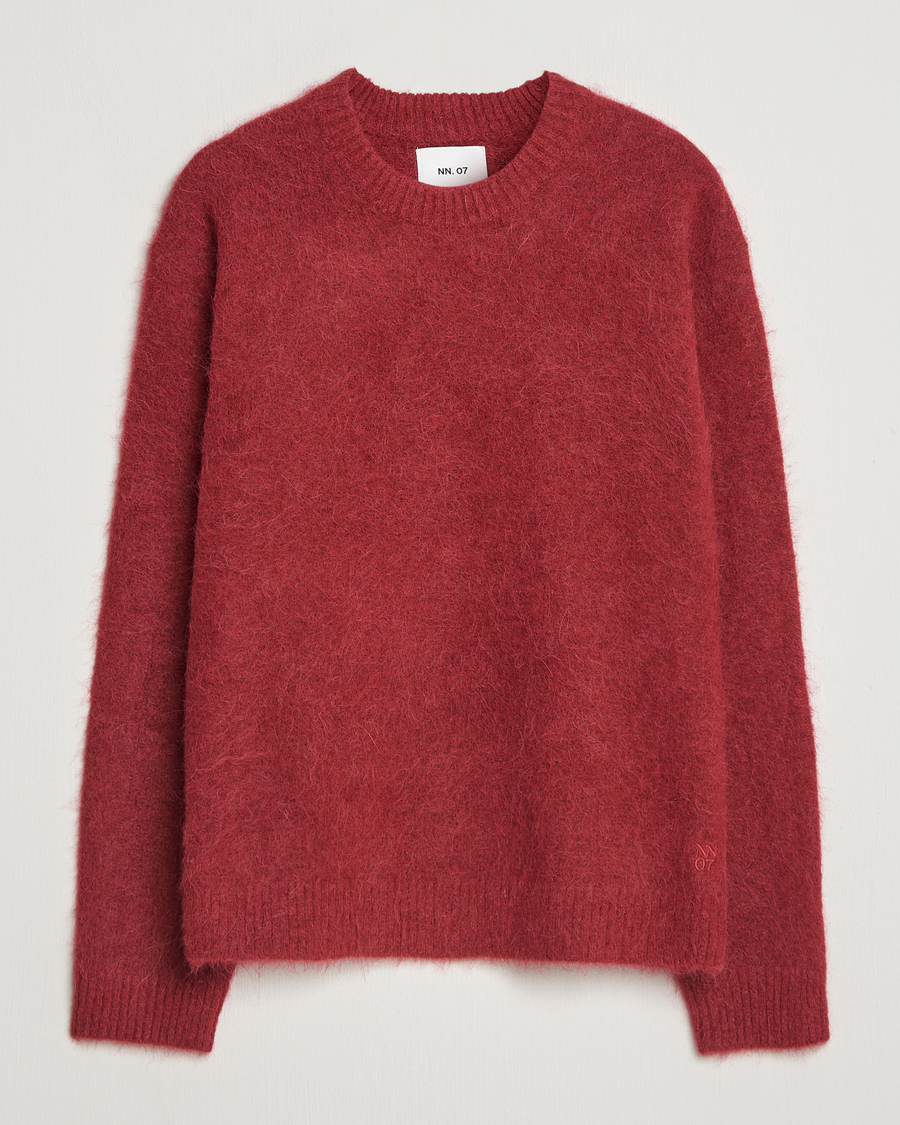 Men | Sweaters & Knitwear | NN07 | Russell Alpaca Knitted Crew Neck Cranberry