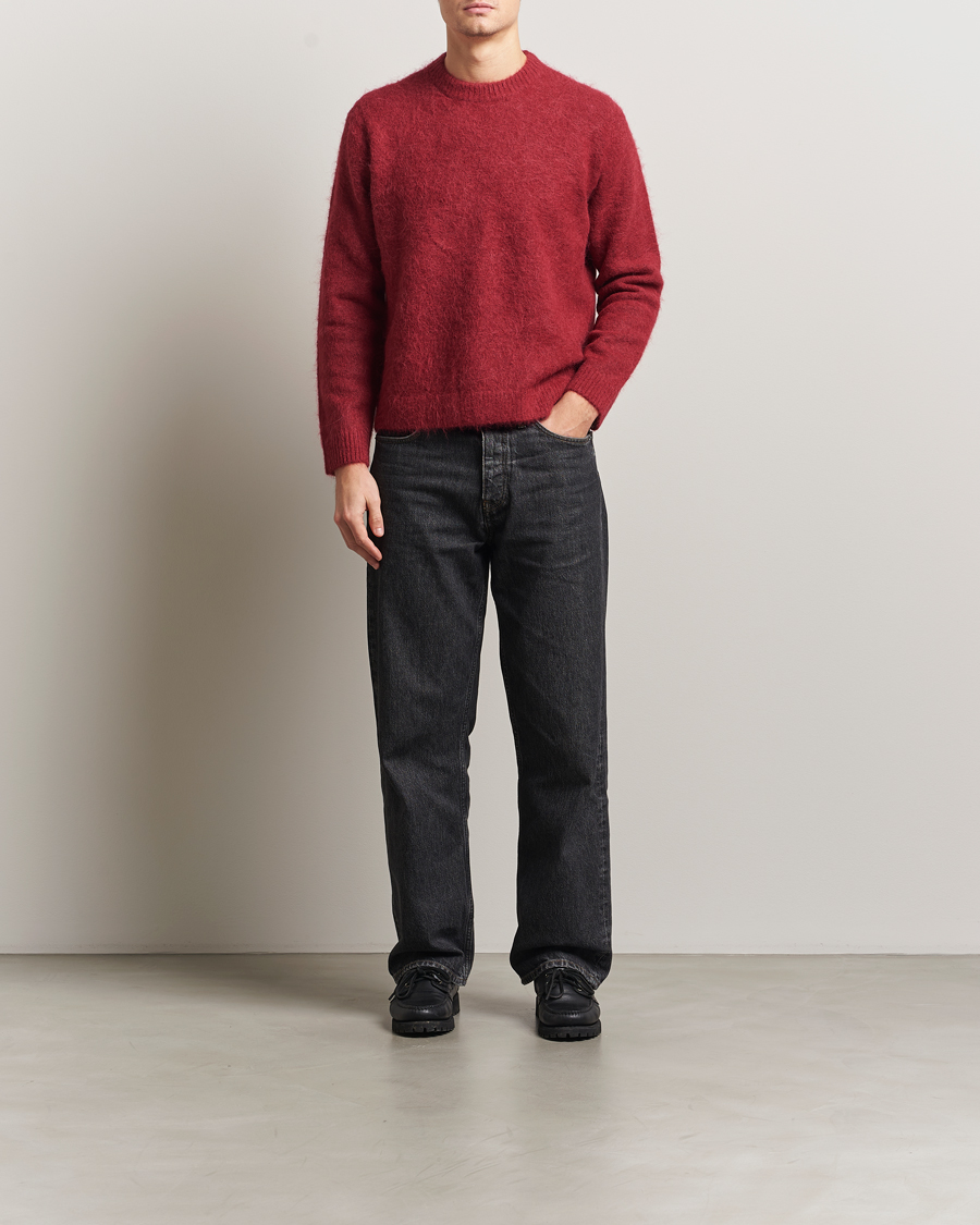 Men | Sweaters & Knitwear | NN07 | Russell Alpaca Knitted Crew Neck Cranberry