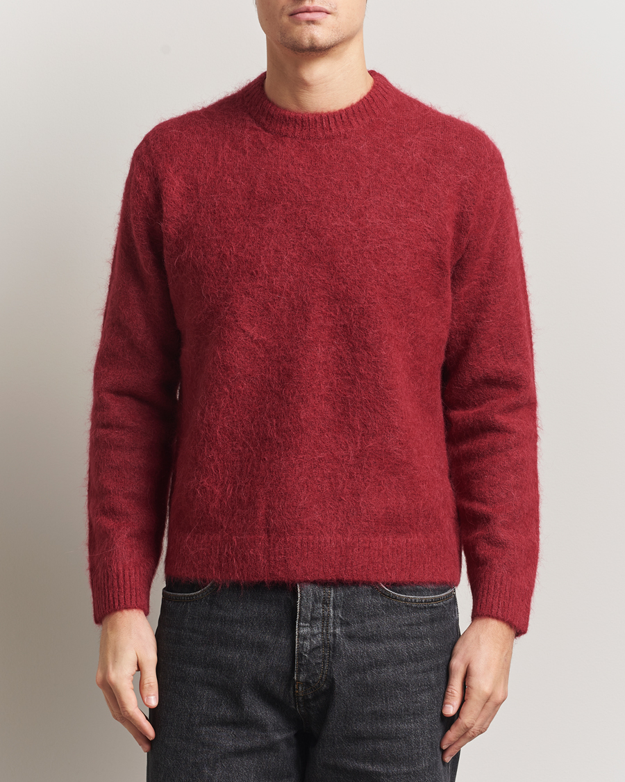 Men | Sweaters & Knitwear | NN07 | Russell Alpaca Knitted Crew Neck Cranberry