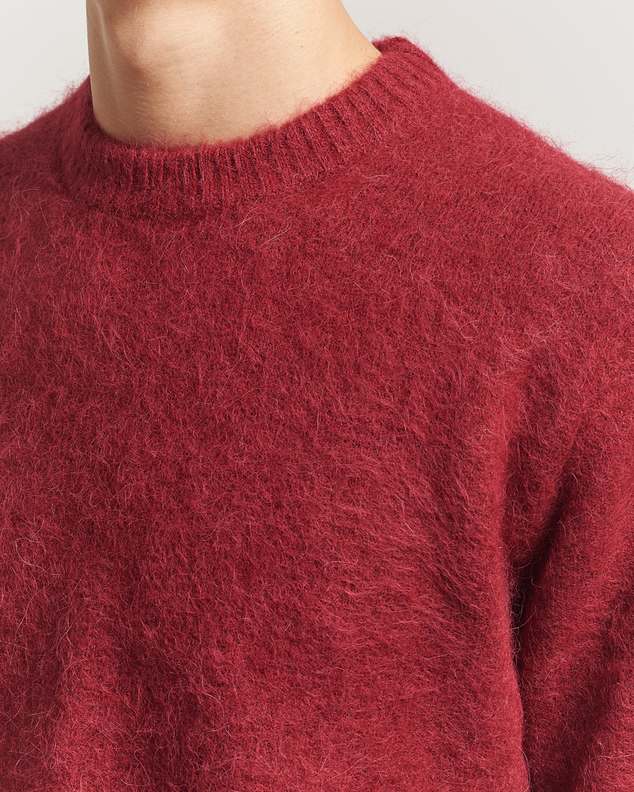 Men | Sweaters & Knitwear | NN07 | Russell Alpaca Knitted Crew Neck Cranberry