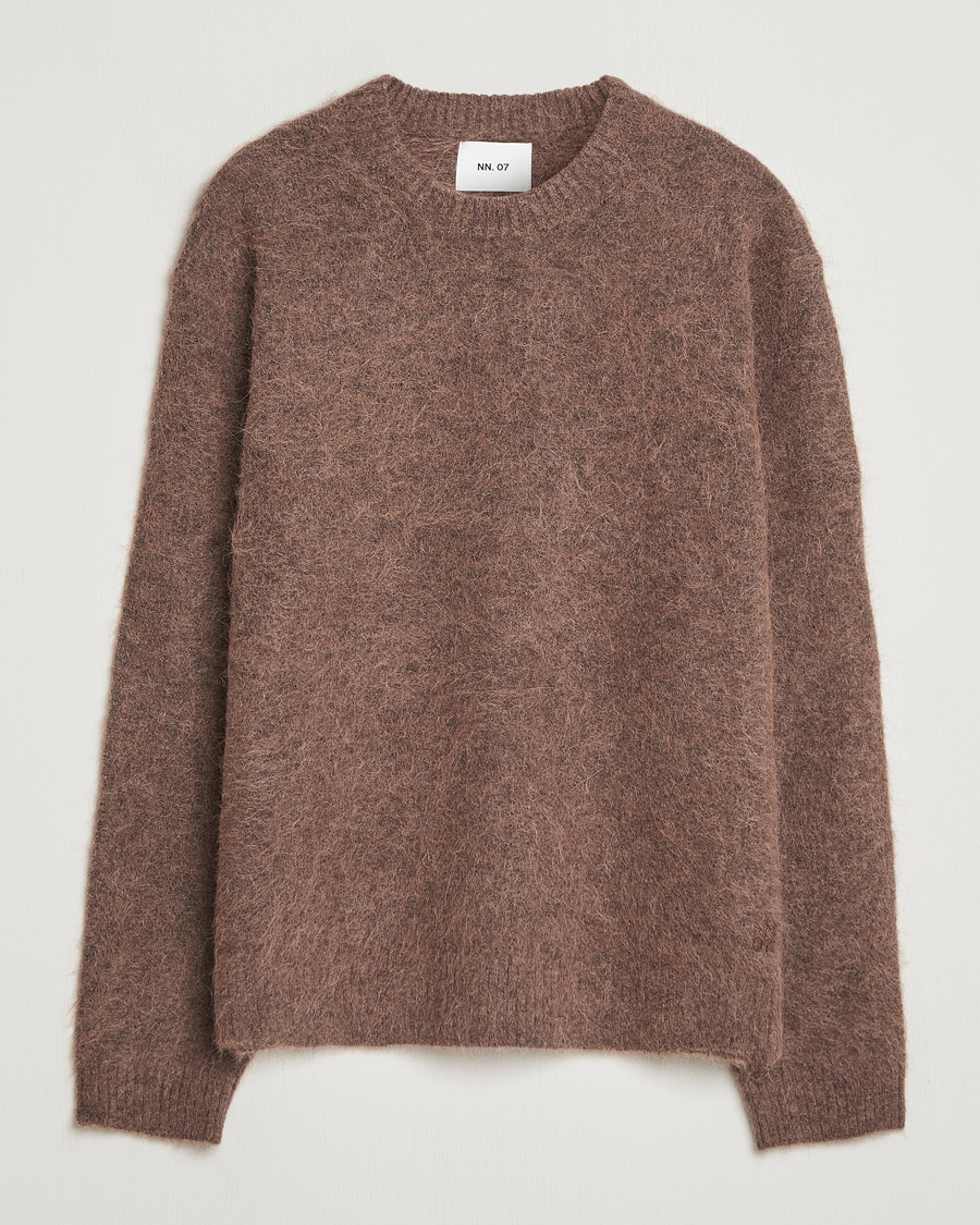 Men | Sweaters & Knitwear | NN07 | Russell Alpaca Knitted Crew Neck Mable Husk