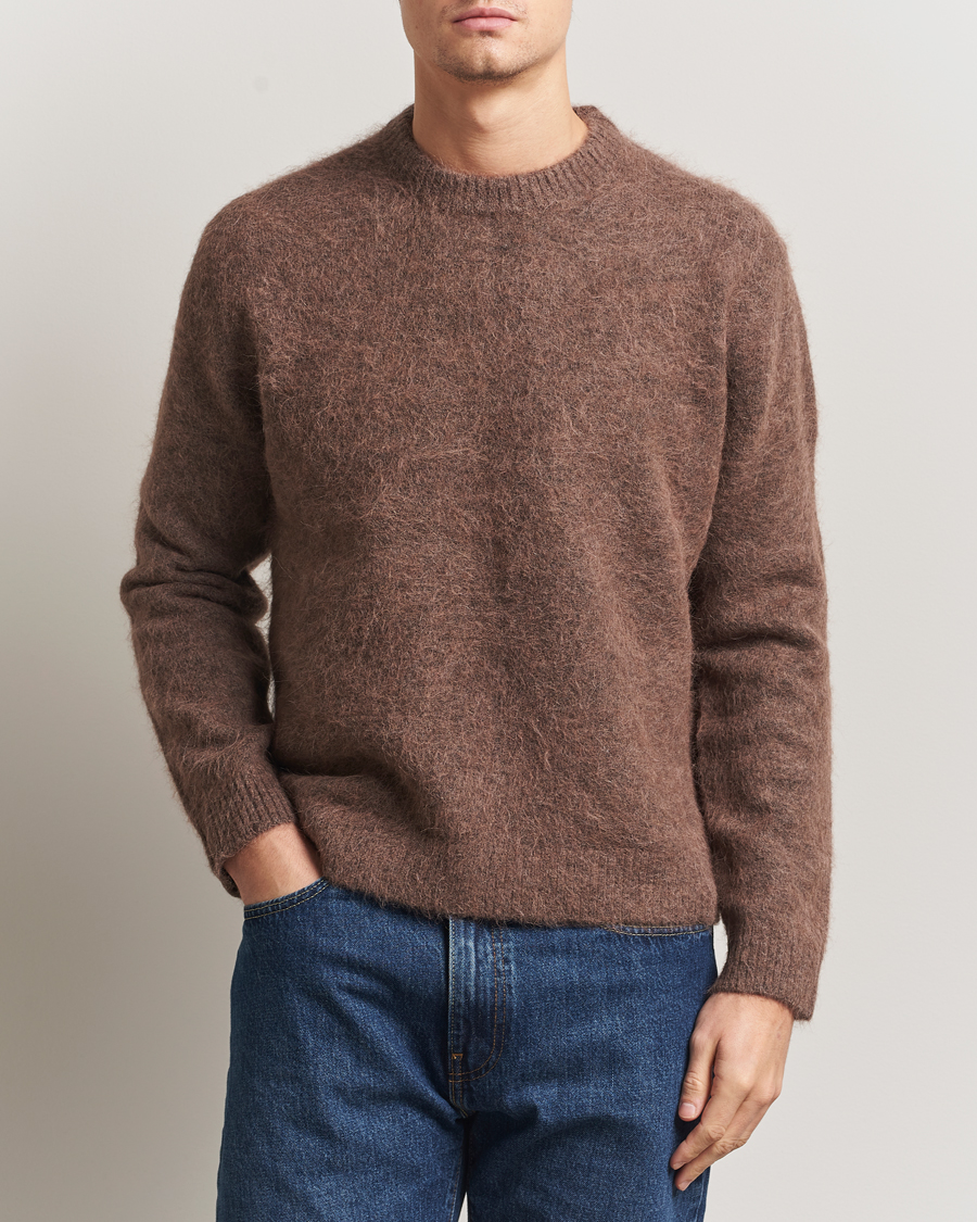 Men | Sweaters & Knitwear | NN07 | Russell Alpaca Knitted Crew Neck Mable Husk