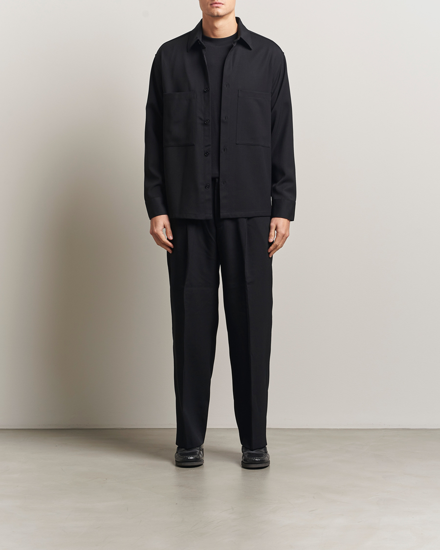 Men | Trousers | NN07 | Kay Relaxed Fit Wool/Tencel Trousers Black