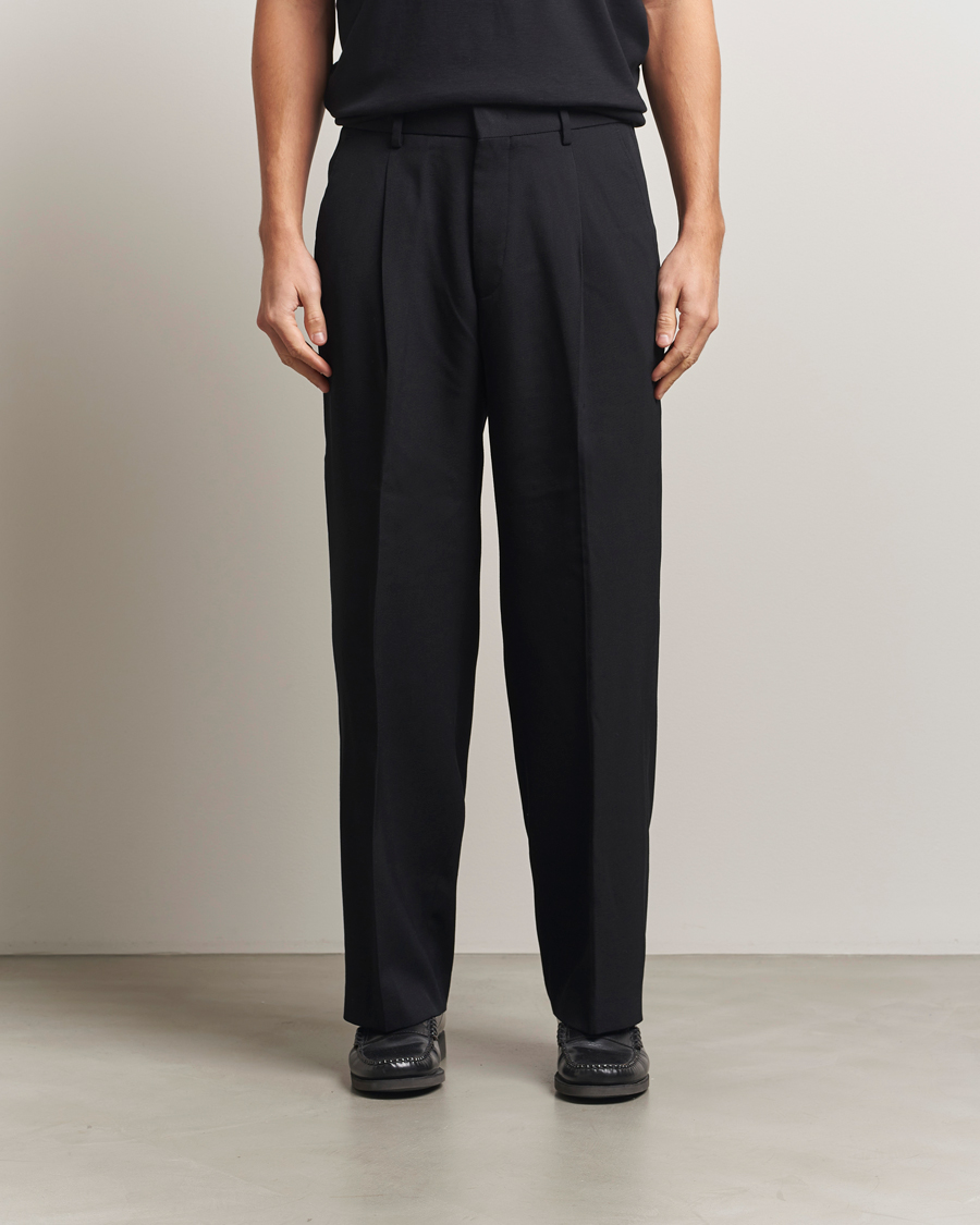 Men | Trousers | NN07 | Kay Relaxed Fit Wool/Tencel Trousers Black