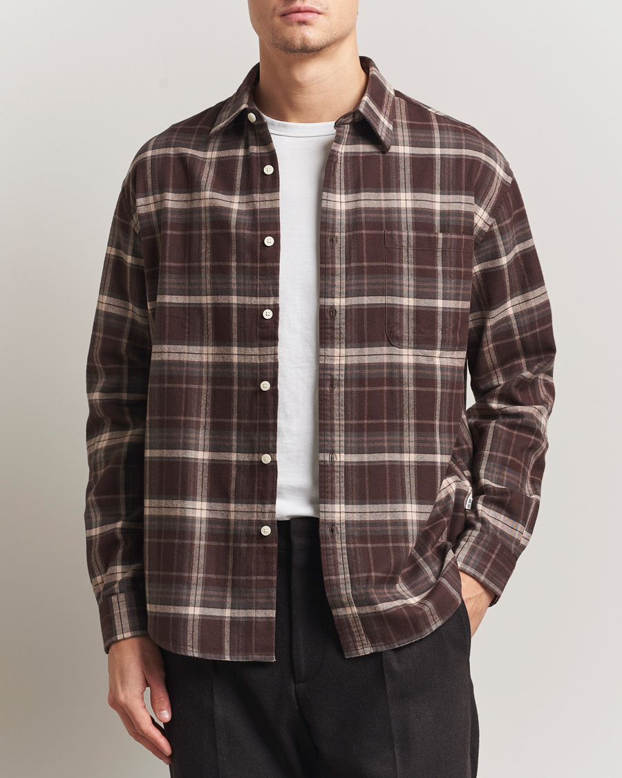 Men | Shirts | NN07 | Deon Flannel Checked Shirt Dusky Port