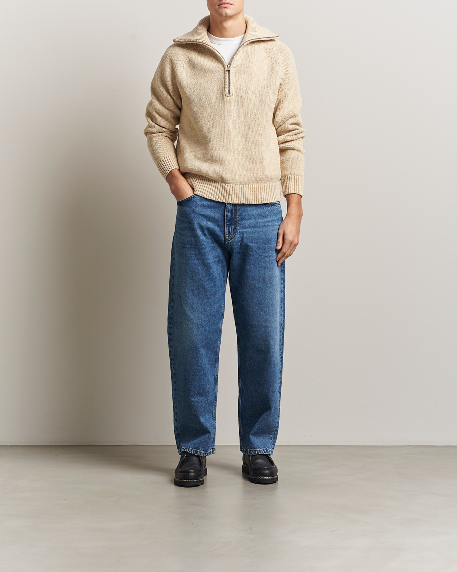 Men | Sweaters & Knitwear | NN07 | Tristan Heavy Knitted Half Zip Ecru