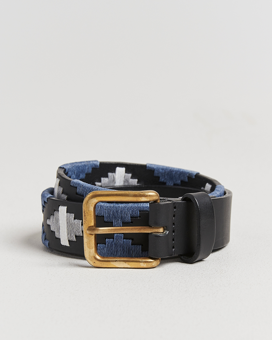 Men | Belts | Pampeano | Sierra Hand Stitched Classic Leather Belt 3,5cm Black