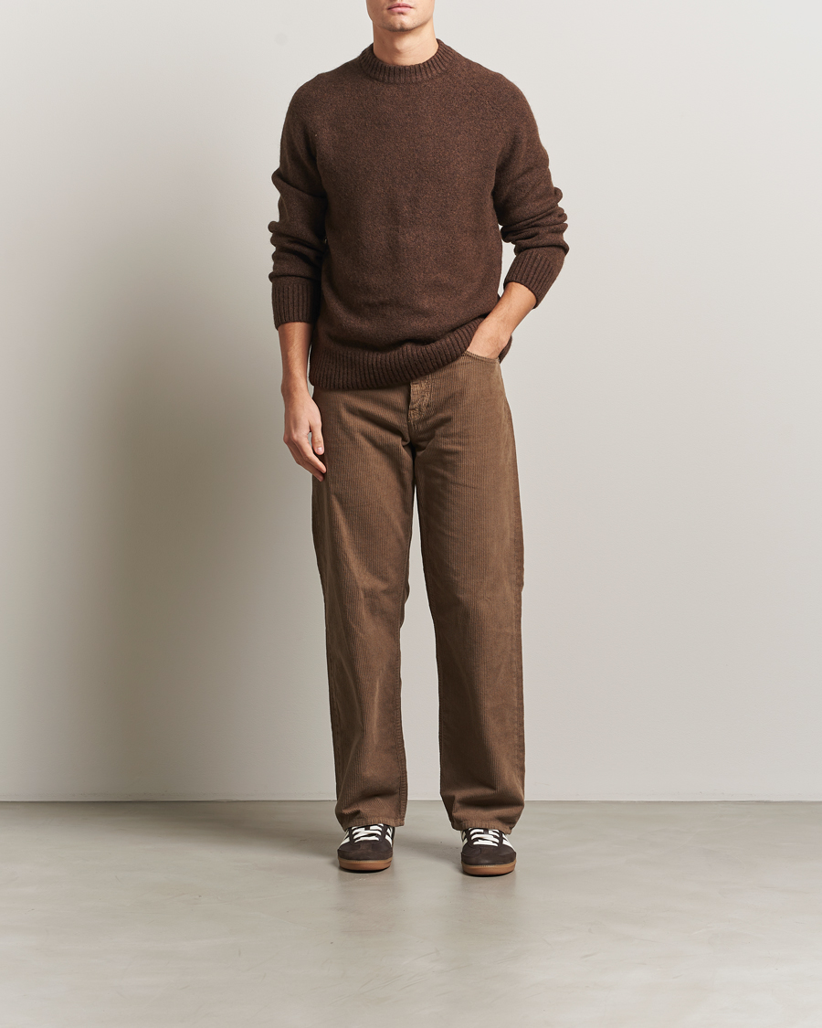 Men | Sweaters & Knitwear | LES DEUX | Gilbert Crew Neck Knit Slate Brown