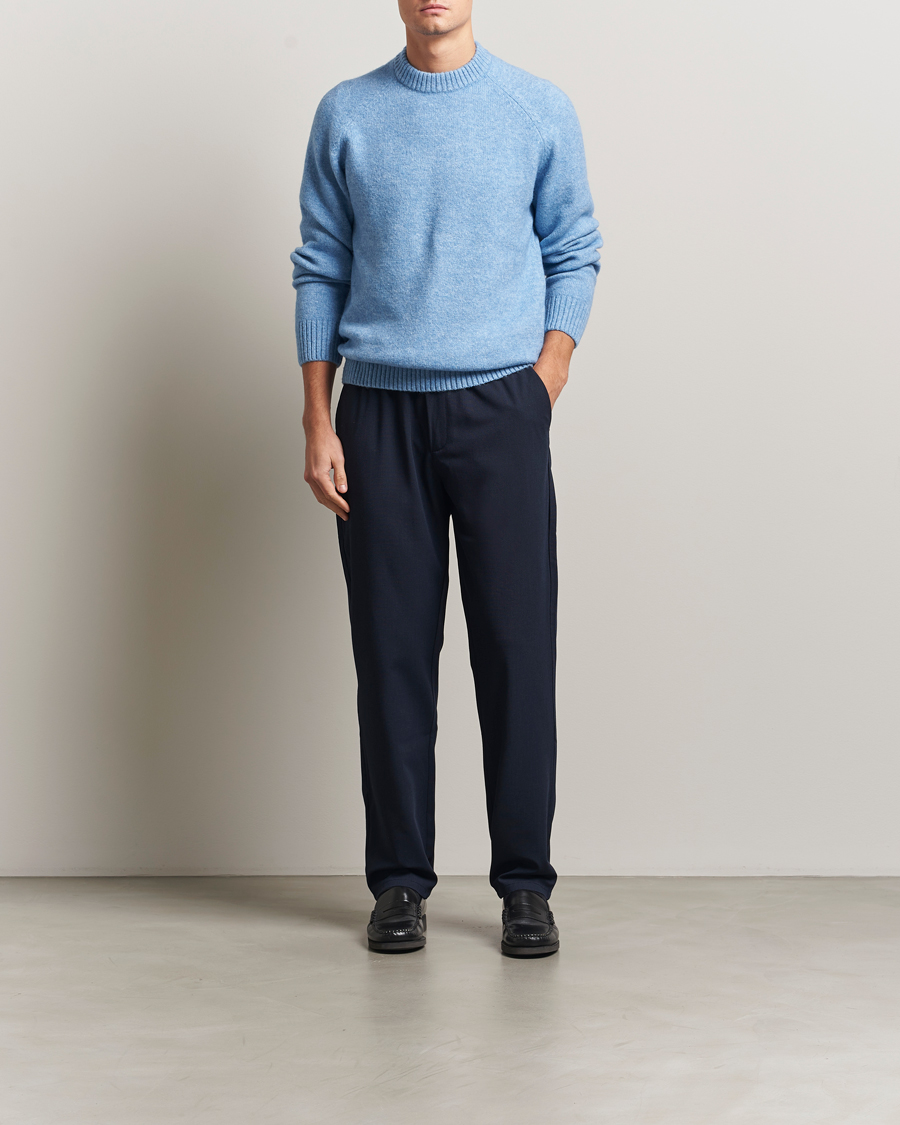 Men | Trousers | LES DEUX | Como Tapered Textured Pants Dark Navy Blue
