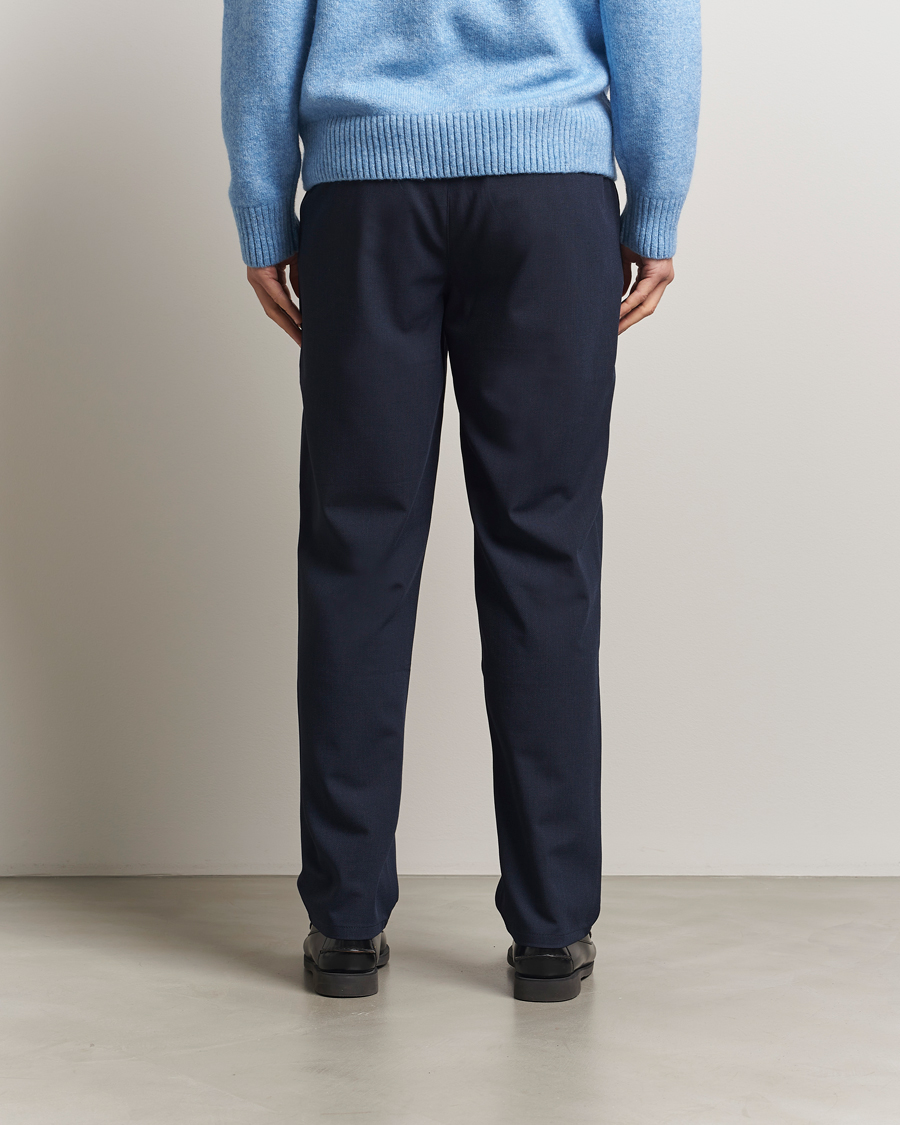 Men | Trousers | LES DEUX | Como Tapered Textured Pants Dark Navy Blue