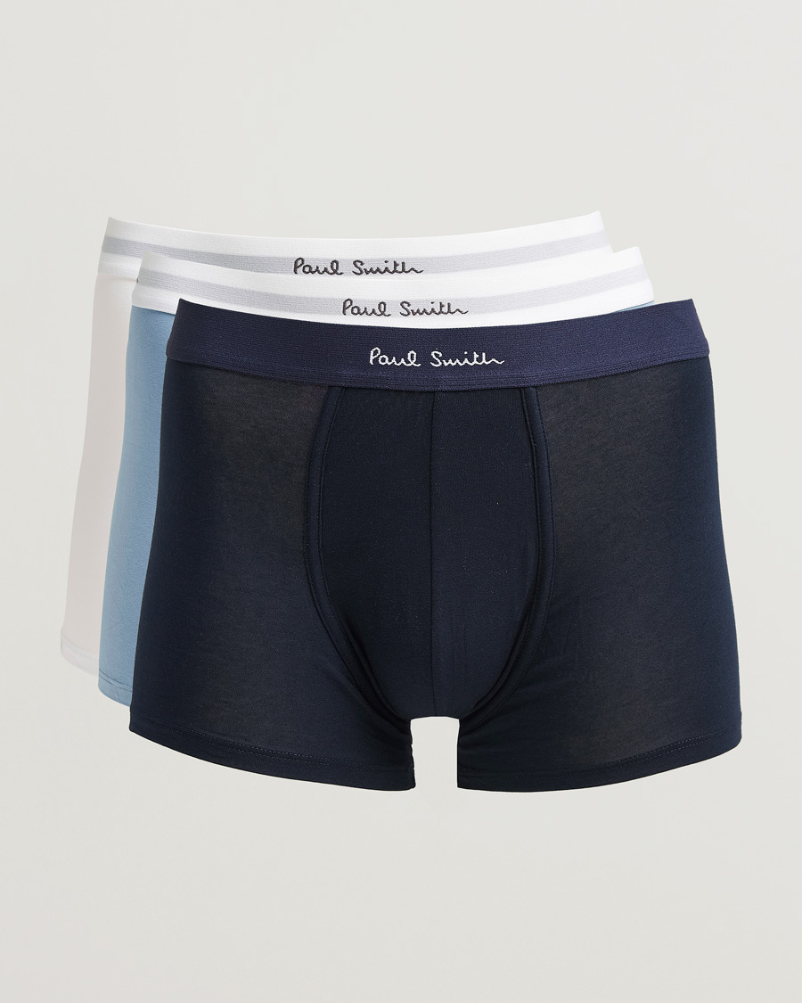 Men | Underwear & Socks | Paul Smith | 3-Pack Trunk White/Navy/Light Blue