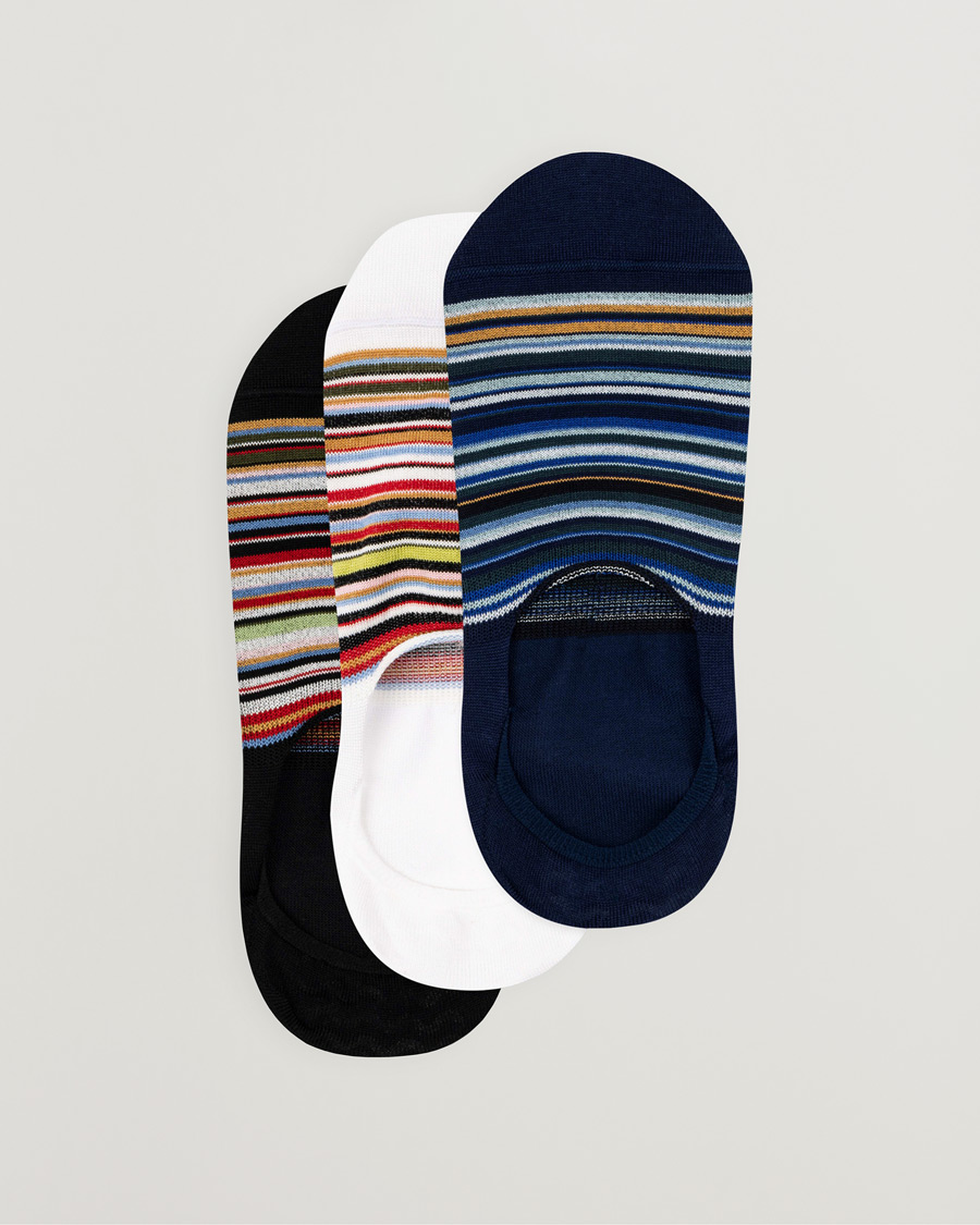 Men | Underwear & Socks | Paul Smith | 3-Pack Signature Striped Invisible Socks Multi