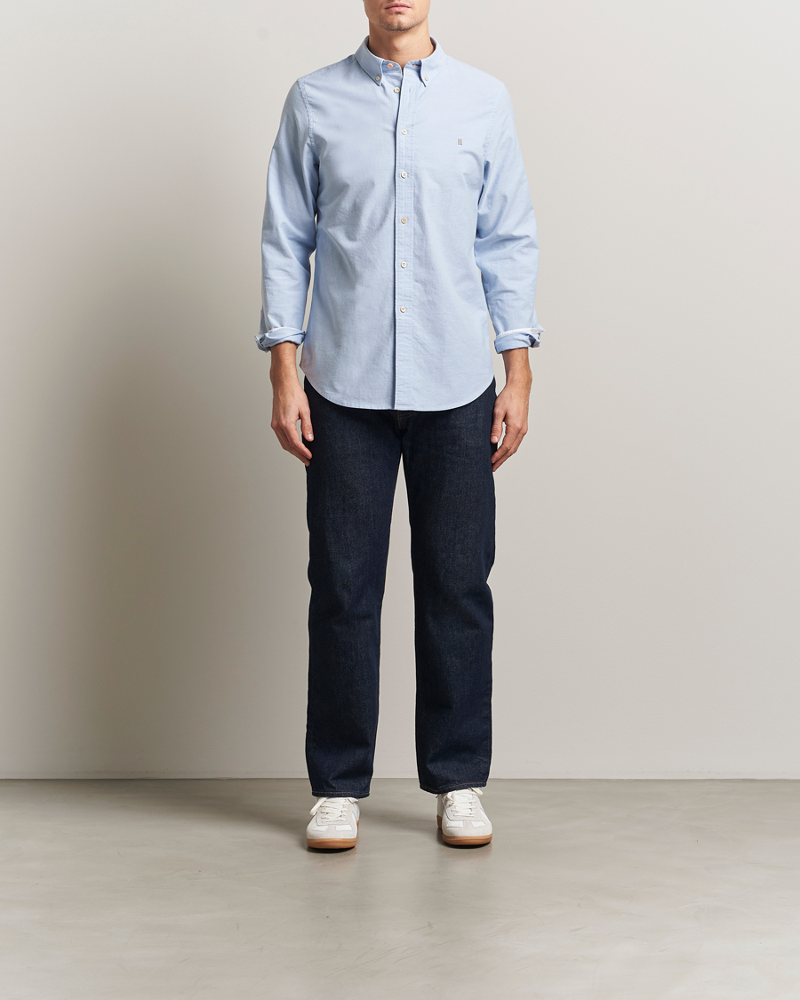 PS Paul Smith Tailored Fit Embroidered Oxford Shirt Light Blue at
