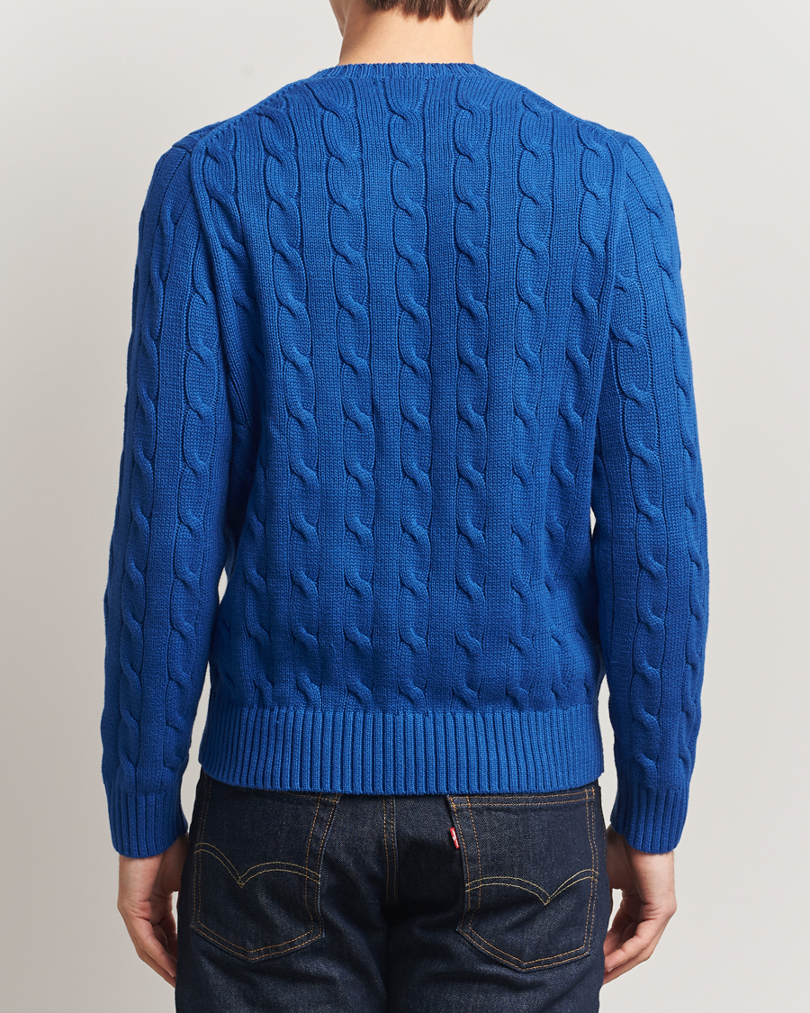 Men | Sweaters & Knitwear | Polo Ralph Lauren | Cotton Cable Flag Sweater Sapphire Star