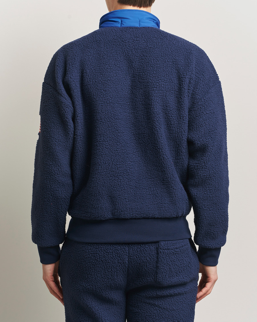 Men | Sweaters & Knitwear | Polo Ralph Lauren | Polar Half Zip USA Fleece Refined Navy