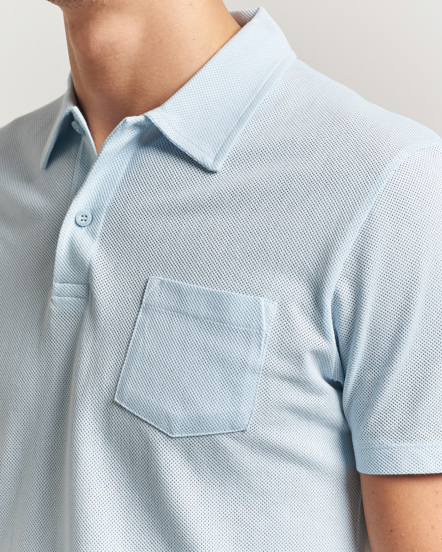 Men | Polo Shirts | Sunspel | Riviera Polo Shirt Frost Blue