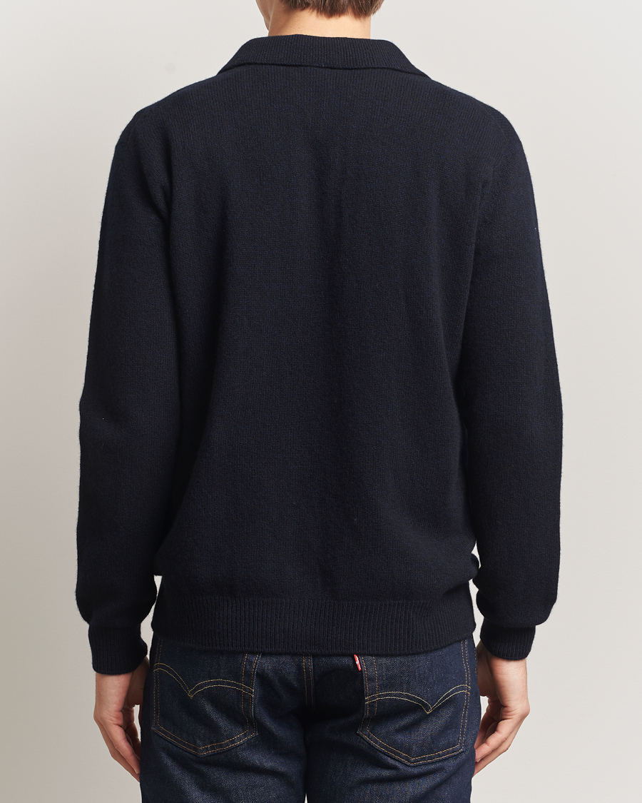 Men | Sweaters & Knitwear | Sunspel | Lambswool Cardigan Dark Navy