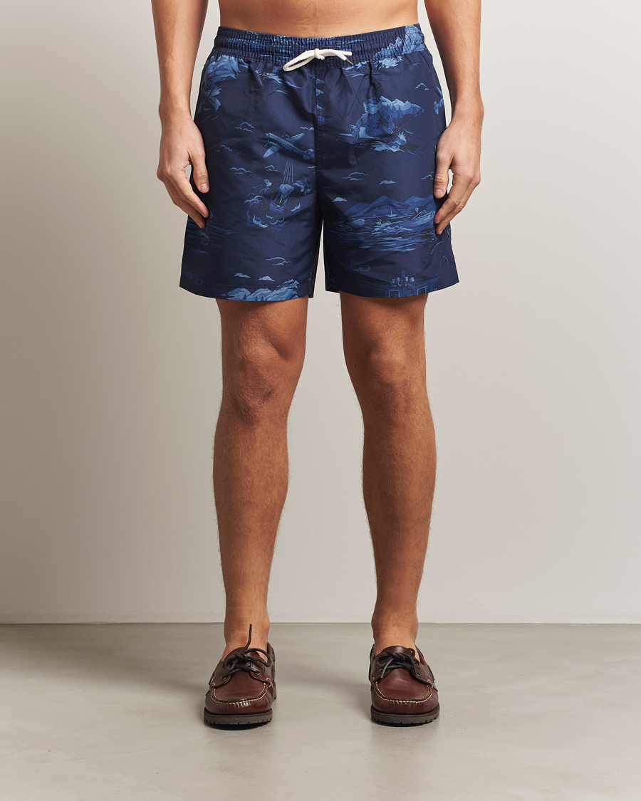 Men | Swimwear | Polo Ralph Lauren | Traveler Printed Mid Trunk Spy Bear