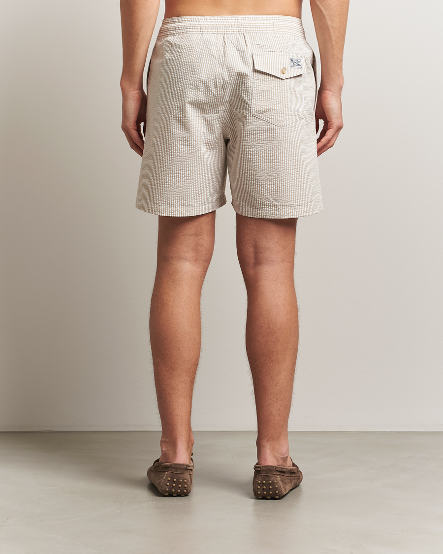 Men | Swimwear | Polo Ralph Lauren | Traveler Mid Trunk Seersucker Coastal Beige