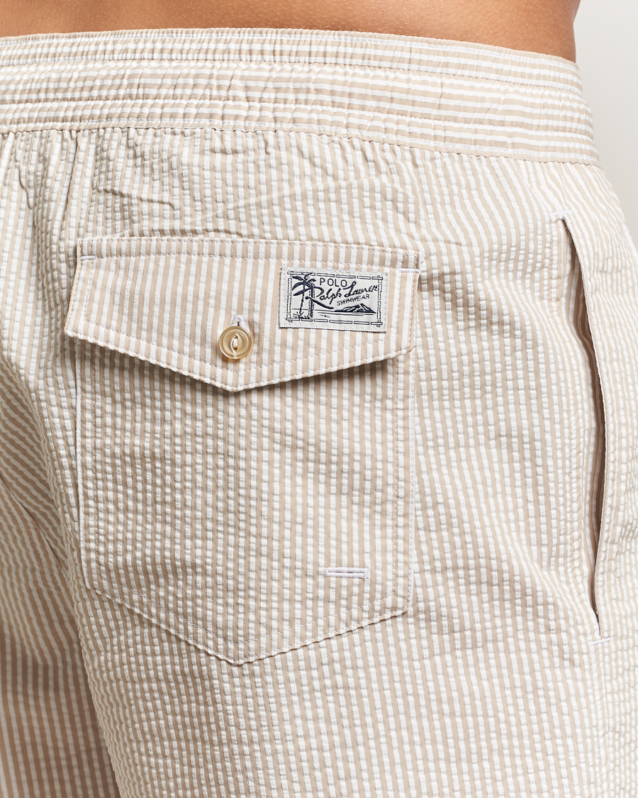 Men | Swimwear | Polo Ralph Lauren | Traveler Mid Trunk Seersucker Coastal Beige