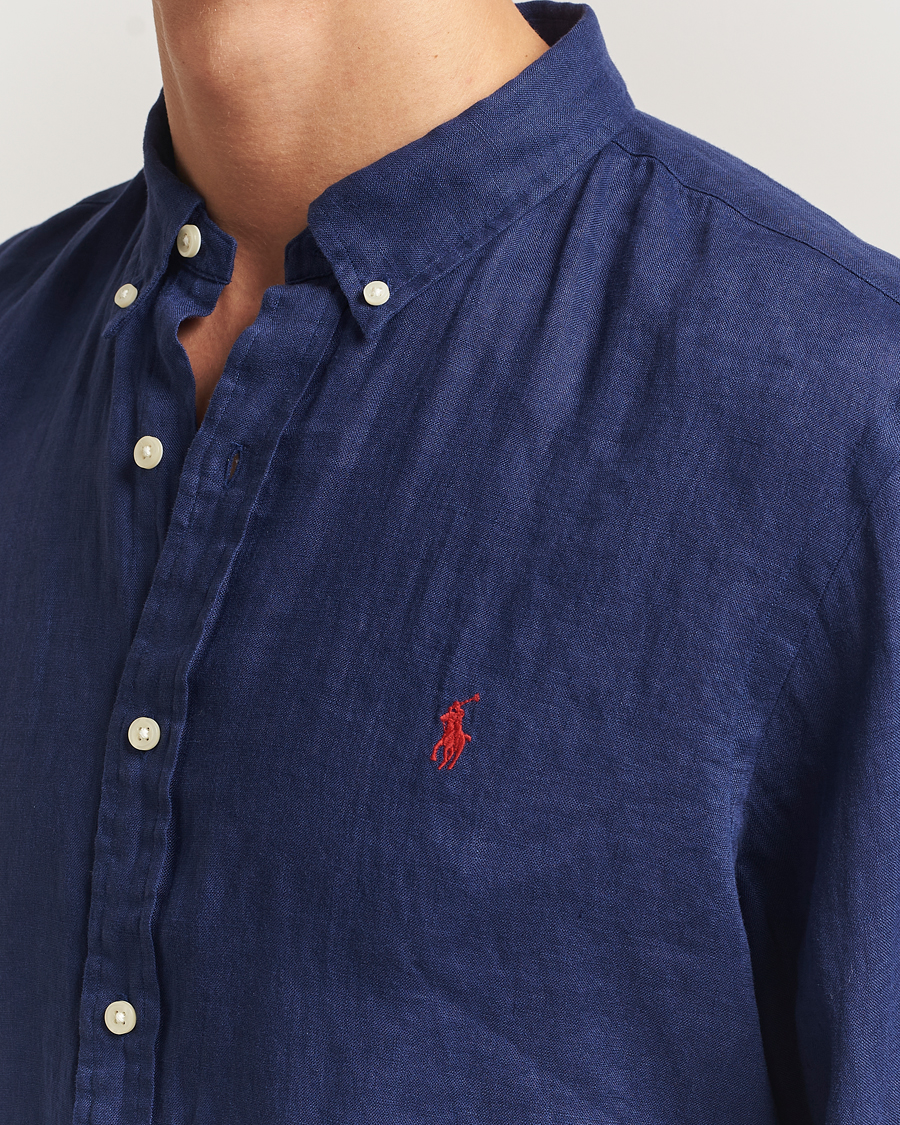 Men | Shirts | Polo Ralph Lauren | Slim Fit Linen Shirt Navy