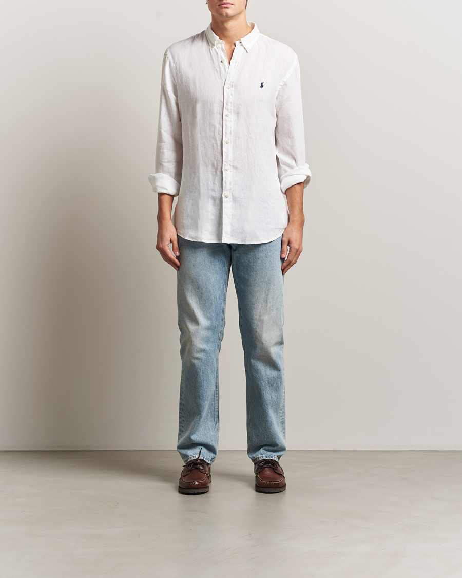 Men | Gilets | Polo Ralph Lauren | Slim Fit Linen Shirt White