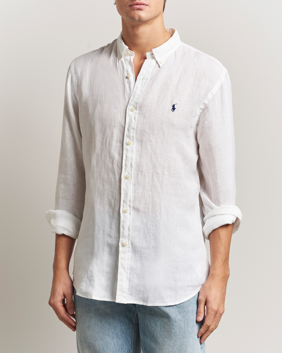 Men | Shirts | Polo Ralph Lauren | Slim Fit Linen Shirt White