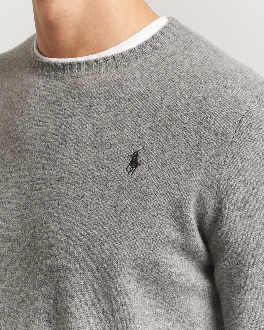 Men | Polo Shirts | Polo Ralph Lauren | Wool/Cashmere Crew Neck Fawn Grey Heather