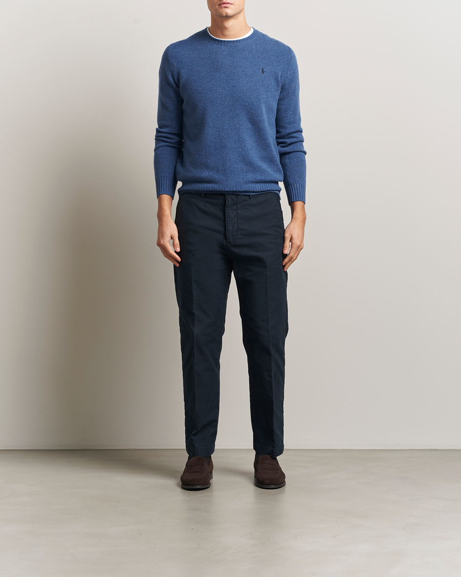 Men | Polo Shirts | Polo Ralph Lauren | Wool/Cashmere Crew Neck Seasalt Blue Heather