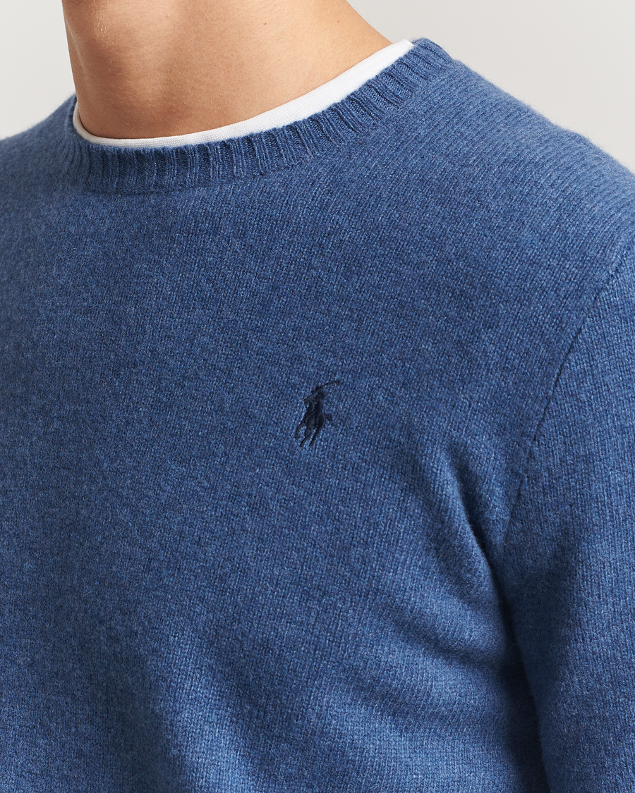 Men | Polo Shirts | Polo Ralph Lauren | Wool/Cashmere Crew Neck Seasalt Blue Heather