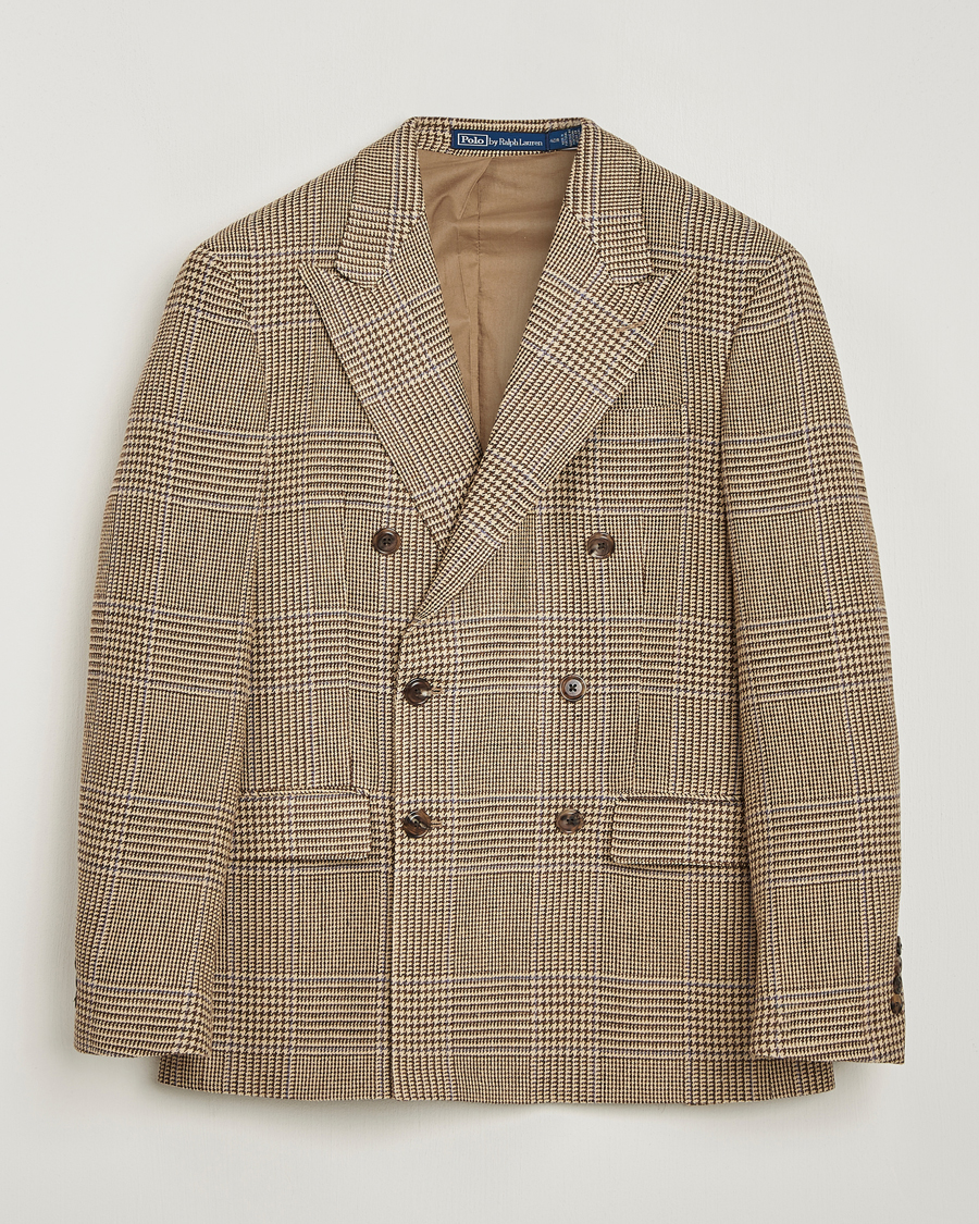 Polo Ralph Lauren DB Wool Prince of Wales Blazer Sand/Brown at
