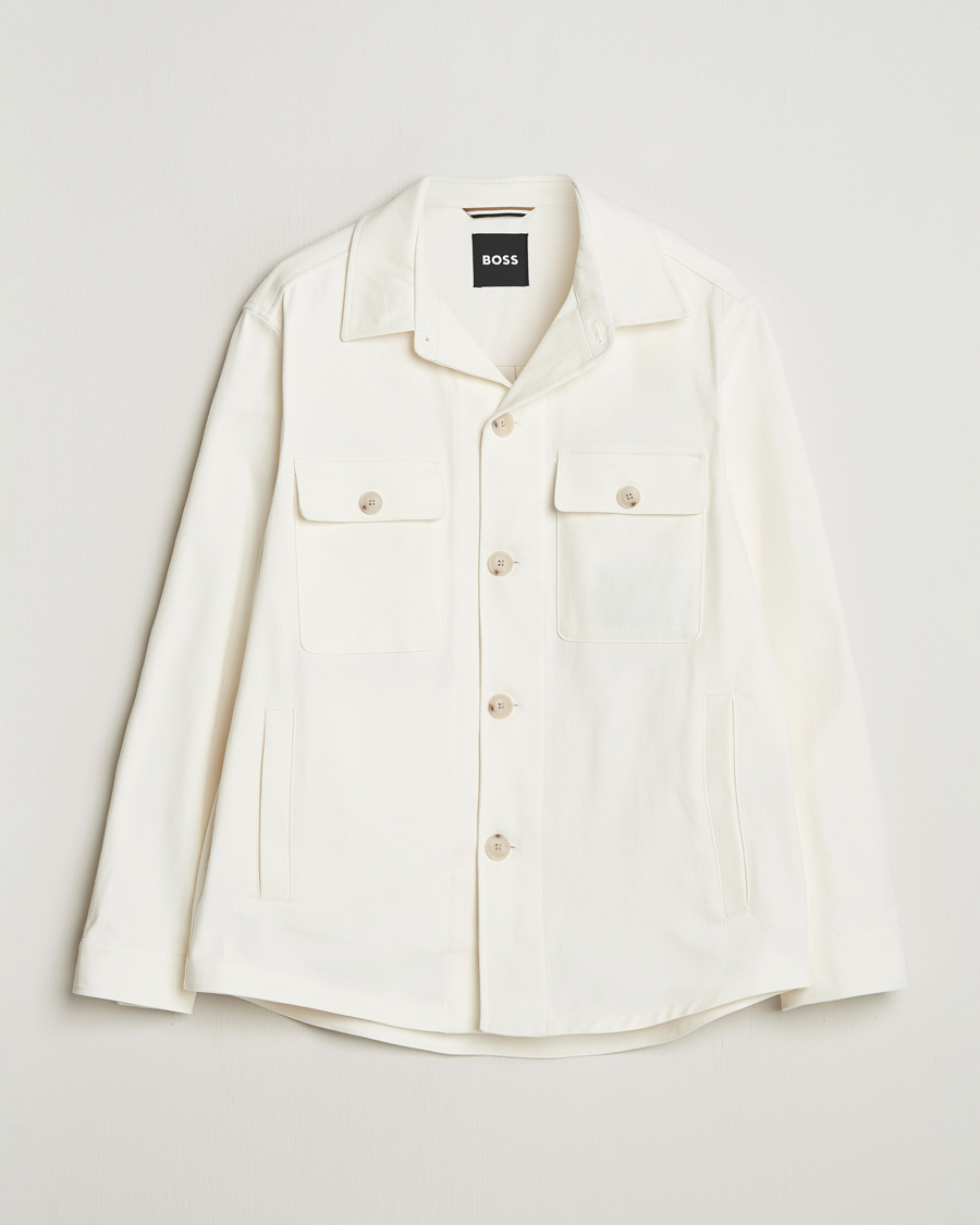 Men | Shirts | BOSS BLACK | Carper Cotton Twill Overshirt Natural
