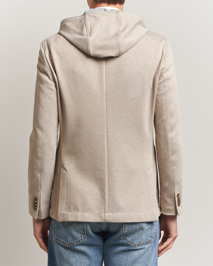 Men | Blazers | BOSS BLACK | Hanry Hooded Jersey Blazer Dark Beige